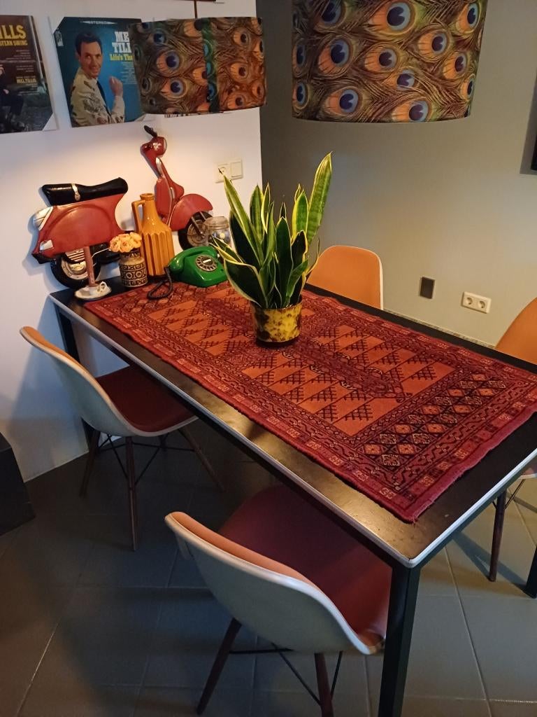 Vloerkleed Tafelkleed vintage Perzisch kleed 163 x 63 cm., Huis en Inrichting, Stoffering | Tapijten en Kleden, Gebruikt, Vintage / oosters / retro
