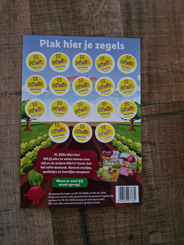 Volle spaarkaart Lidl Mini's, Lidl, Ophalen of Verzenden