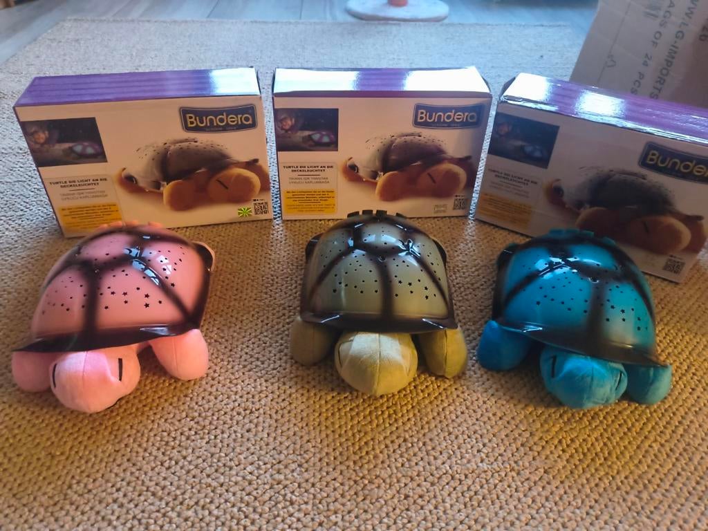 Bundera schildpad nachtlampjes met projector voor op de muur, Ophalen of Verzenden, Zo goed als nieuw, Jongen of Meisje