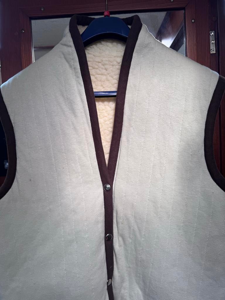 Dames of heren vest, 100% wol met binnenvoering, Ophalen of Verzenden, Gedragen, Beige