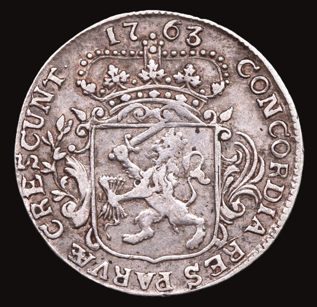 1/4e dukaat 1763 uit Zeeland. Zfr., Postzegels en Munten, Munten | Nederland, Vóór koninkrijk, Zilver, Losse munt, Overige waardes