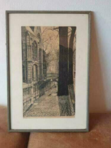 JAN PEETERS Oude kerk Brug Bartholomeusbrug Delft orig tek, Ophalen