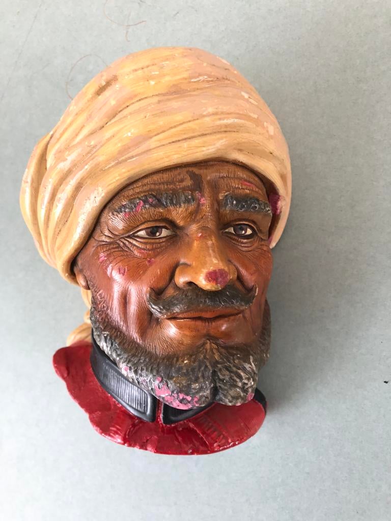 Toeareg of Berber hoofd vintage gipsen beeld, Ophalen of Verzenden