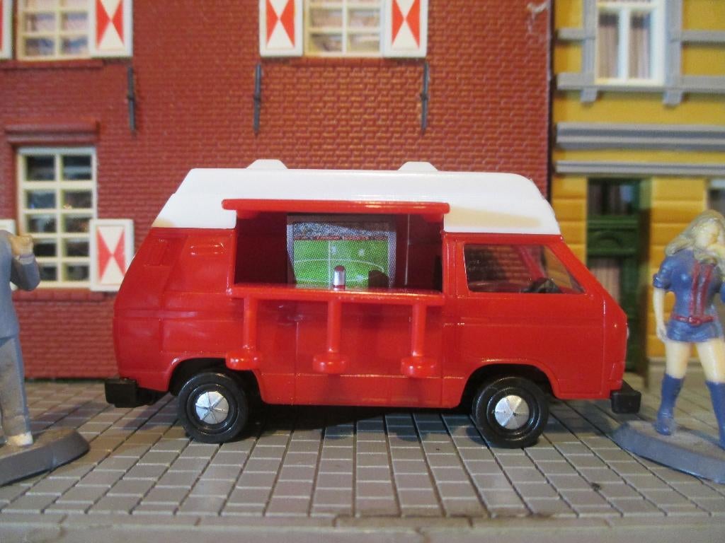 1:67 VW T3 Transporter food truck rood, Ophalen of Verzenden, Nieuw, Auto