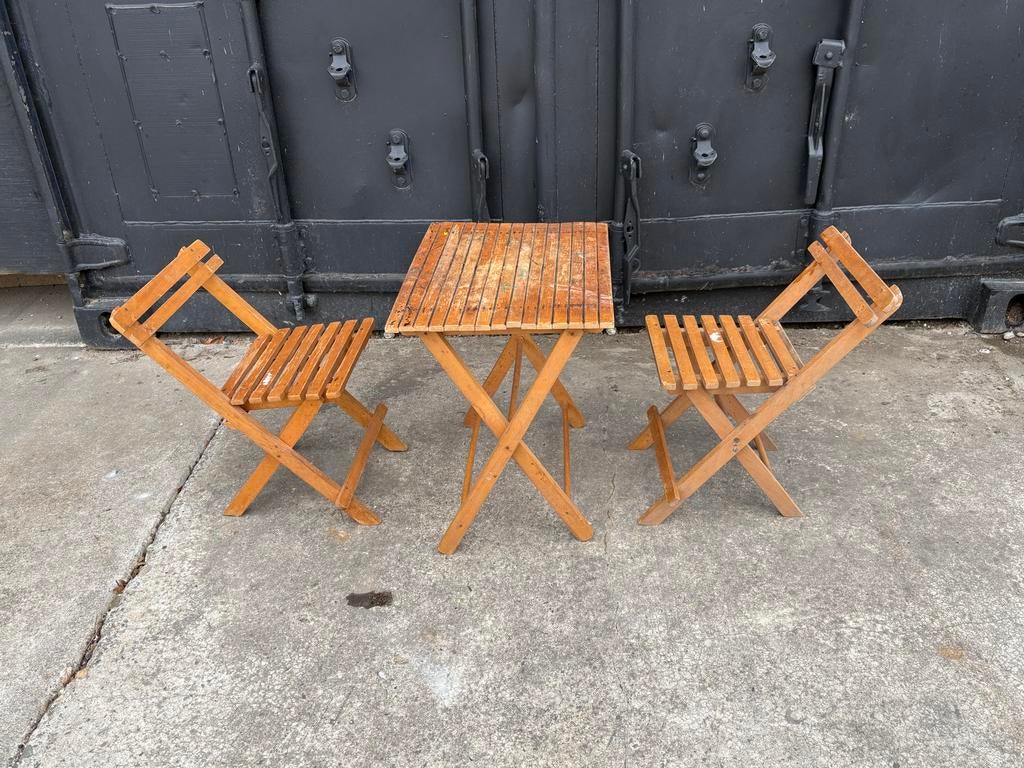 Houten kindertafel met 2 stoeltjes, Kinderen en Baby's, Kinderkamer | Tafels en Stoelen, Ophalen, Gebruikt, H, Tafel(s) en Stoel(en)
