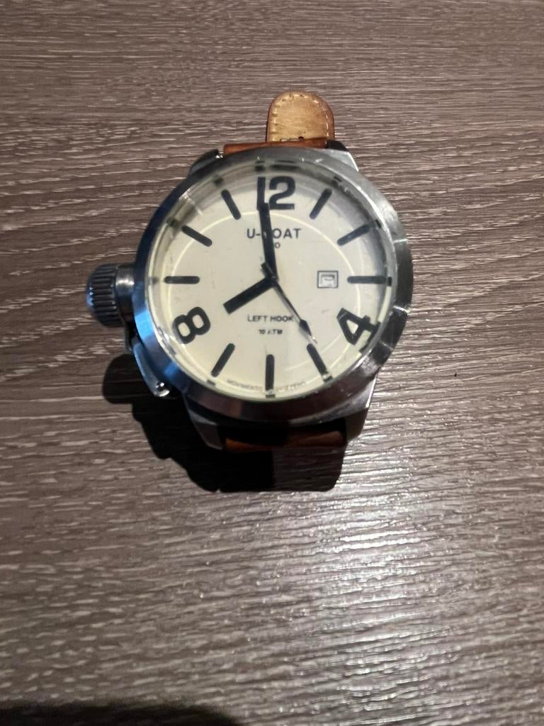 U-Boat B45-08 LIO46M, Sieraden, Tassen en Uiterlijk, Horloges | Heren, Gebruikt, Polshorloge, Overige merken, Leer, Ophalen of Verzenden