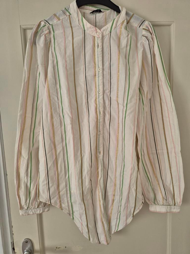 Ecru kleurige blouse met strepen van Anna maat xl. Panden mo, Anna van Toor, Wit, Maat 46/48 (XL) of groter, Ophalen of Verzenden