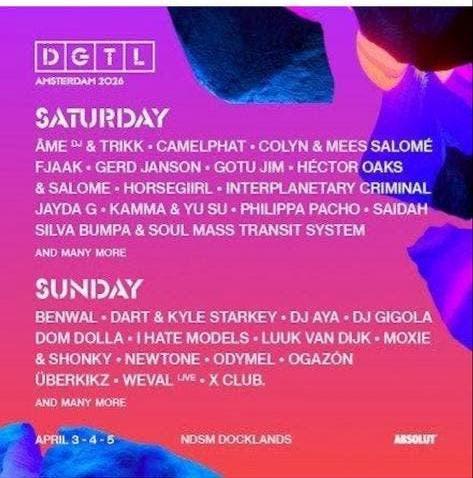 2x DGTL 4 april zaterdag nacht, Twee personen, April