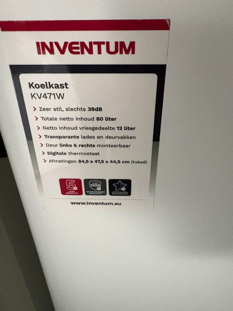 Inventum Koelkast, Ophalen, Minder dan 60 m³, 3 snelheden of meer, Zo goed als nieuw