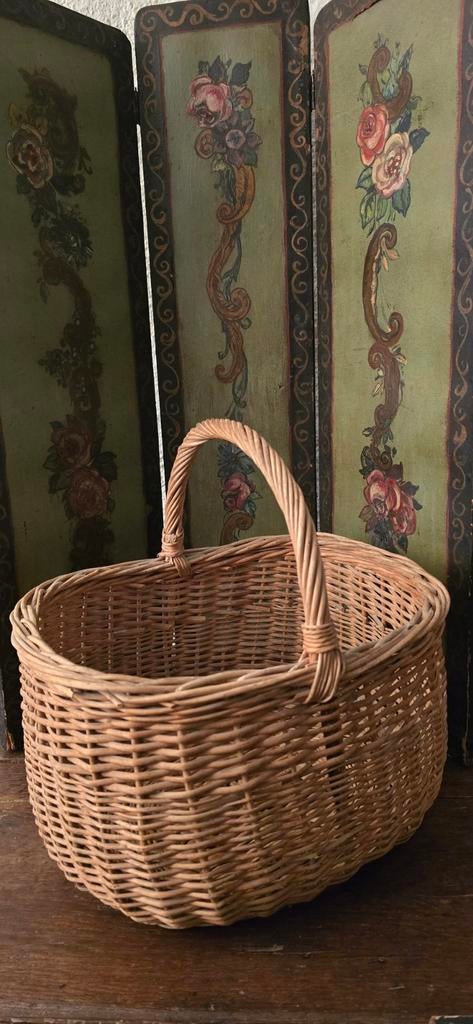 Leuke Franse rieten boodschappenmand rotan mand, Ophalen of Verzenden