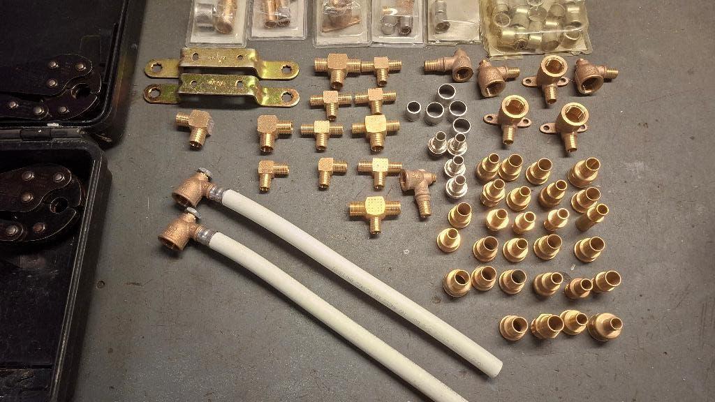 2x Viega Pexfit hand Perstangen 16 + 20 en koppelingen, ., Ophalen of Verzenden, Zo goed als nieuw, .