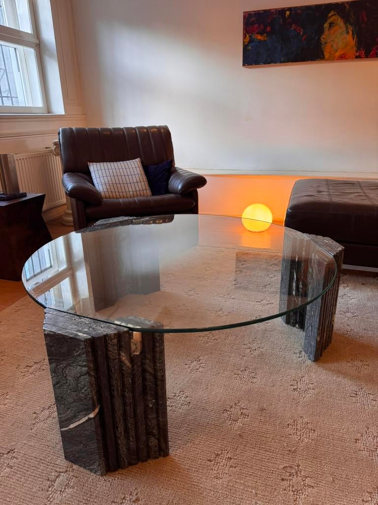 Italiaans designer salontafel - Cipollino Undulata Marmer, Ophalen, 50 tot 100 cm, Japandi scandi artdeco marmer travertin vintage