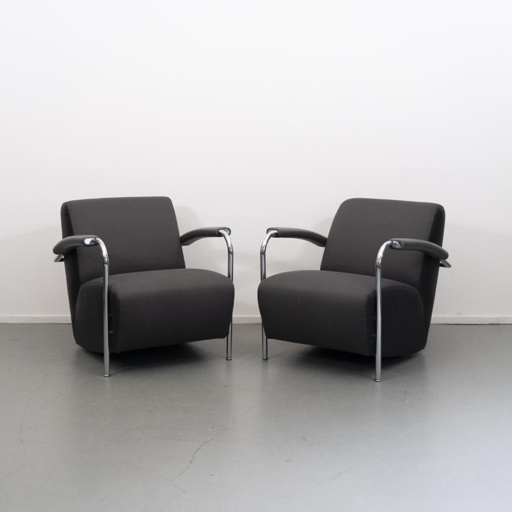 2x Leolux Scylla Antraciet Grijze Stof, Niet ingevuld, Niet ingevuld, Ophalen of Verzenden, Zo goed als nieuw