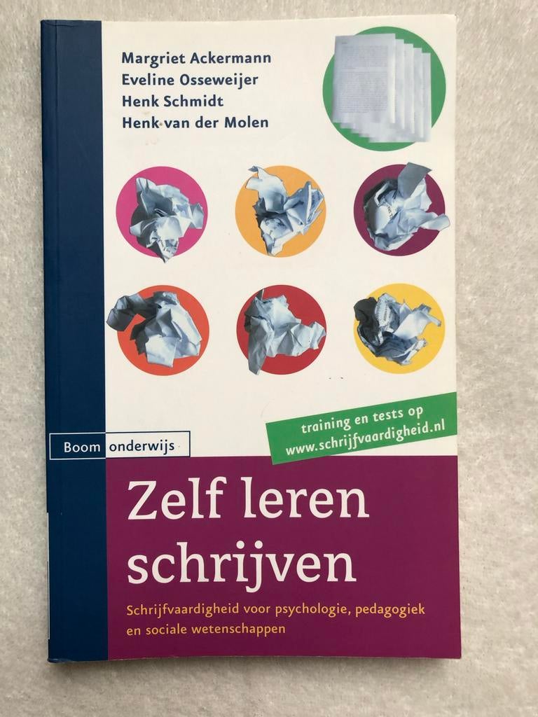Zelf Leren Schrijven - Studieboek Psychologie/Pedagogiek, Boeken, Studieboeken en Cursussen, Ophalen of Verzenden, Gamma, Zo goed als nieuw