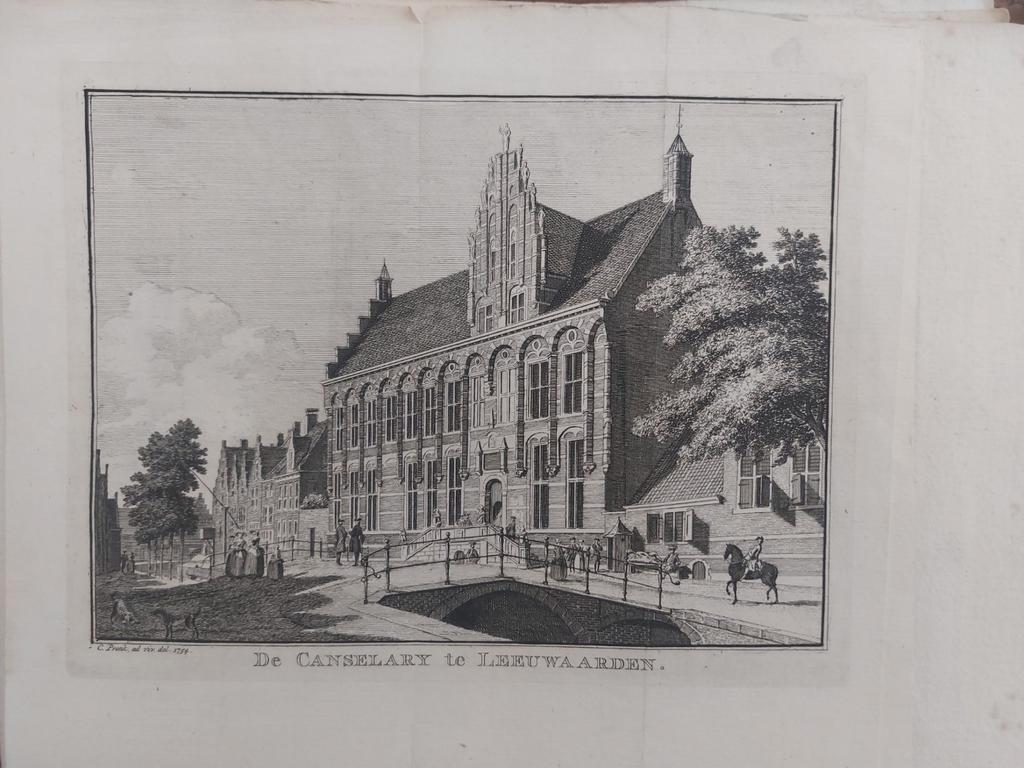 1 / gravure C. Pronk uit 1754  De Canselary te Leeuwarden, Ophalen of Verzenden
