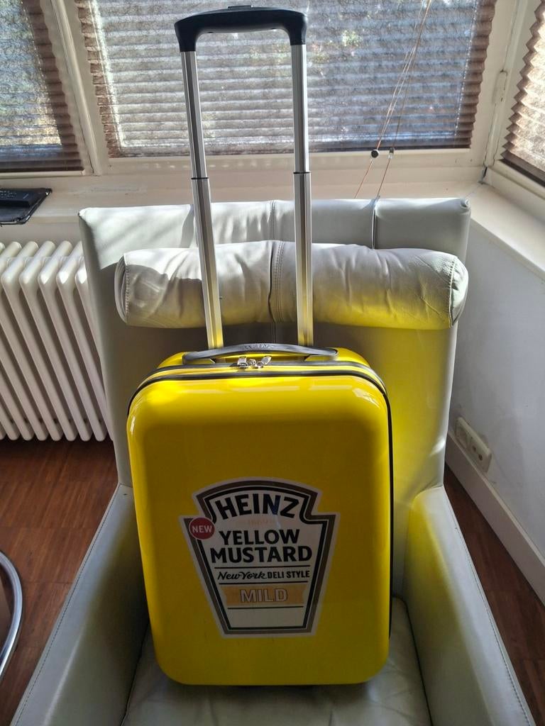 Heinz Yellow mustard koffer, Ophalen of Verzenden, Zo goed als nieuw, Hard kunststof, 70 cm of meer