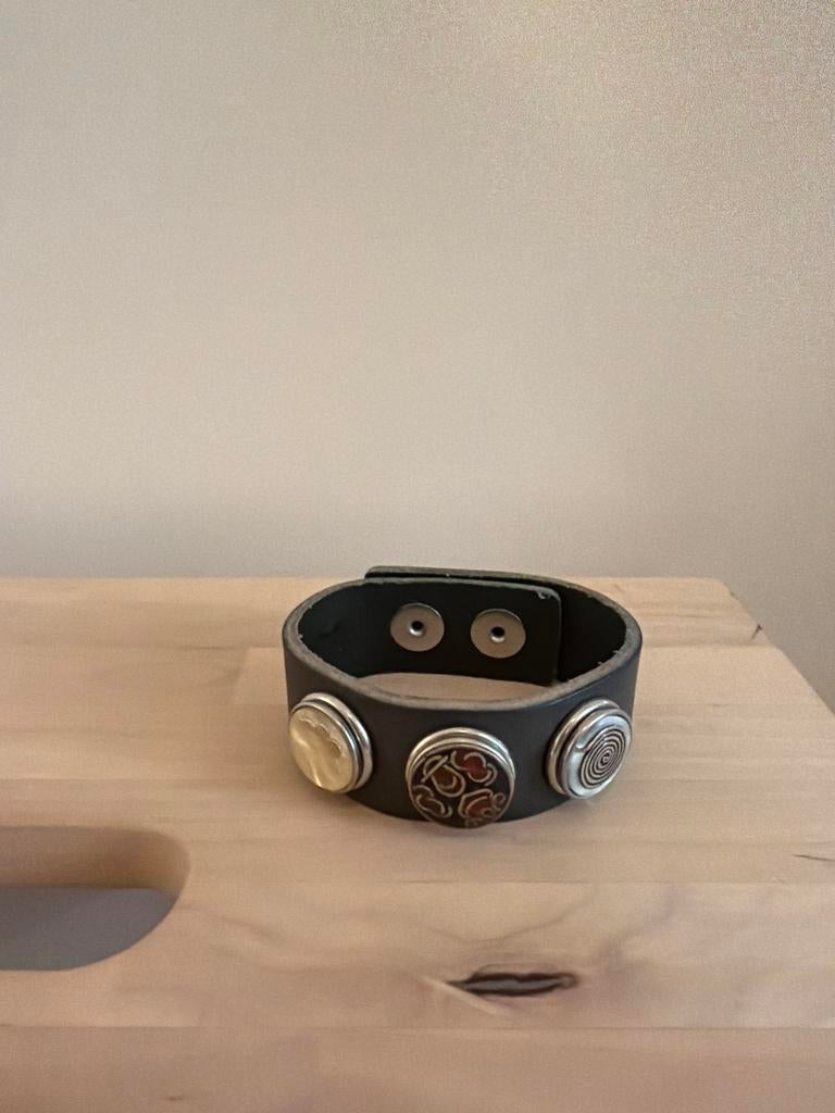 Zwarte leren Noosa armband, Zwart, Nieuw, Leer, Ophalen of Verzenden