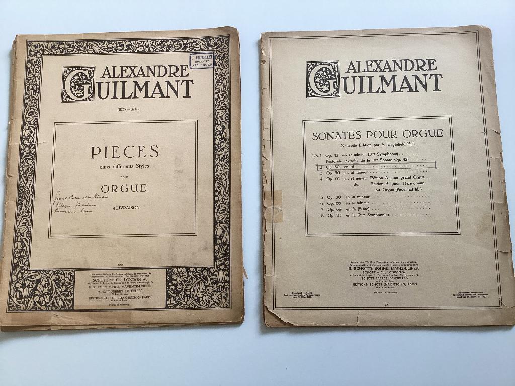 Guilmant, 2 heel oude bundels bladmuziek voor orgel, Muziek en Instrumenten, Bladmuziek, Orgel, Gebruikt, Klassiek, Ophalen of Verzenden