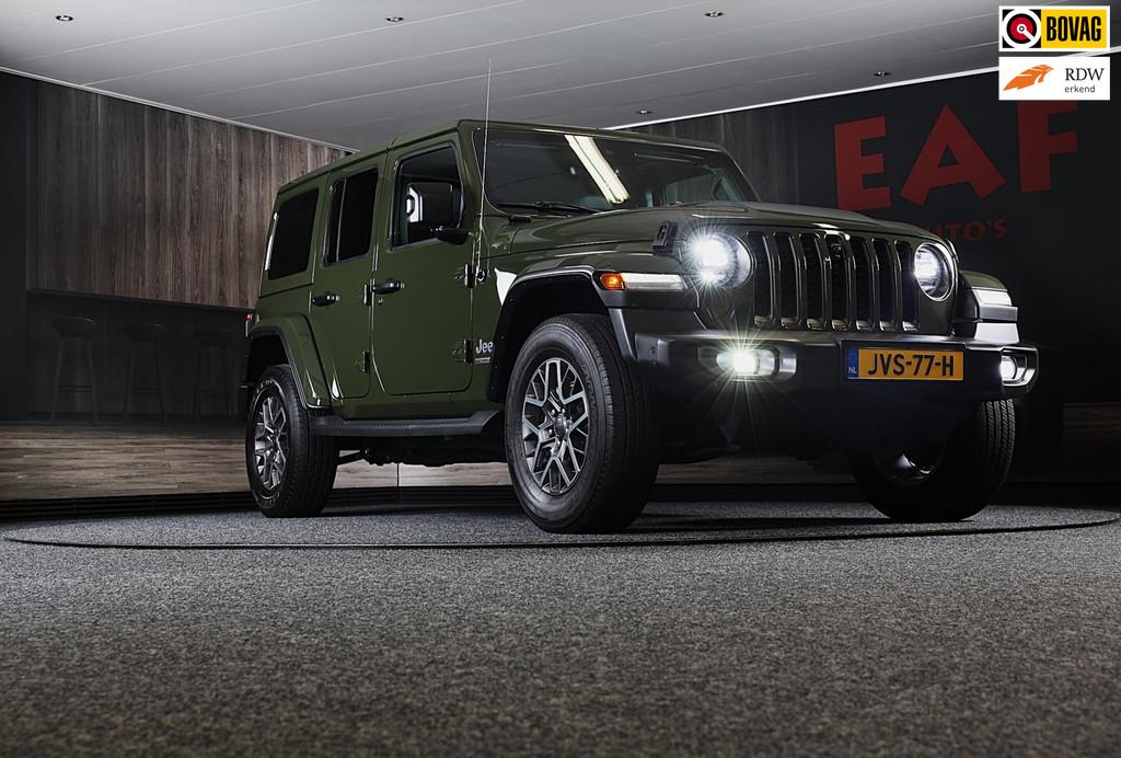 Jeep WRANGLER UNLIMITED 4xe 380 80th Anniversary / Acc / 360, Automaat, 4 cilinders, 2248 kg, Leder