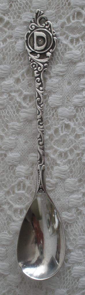Antiek / oud zilveren lepeltje met Letter D / Letterlepeltje, Ophalen of Verzenden, Zilver