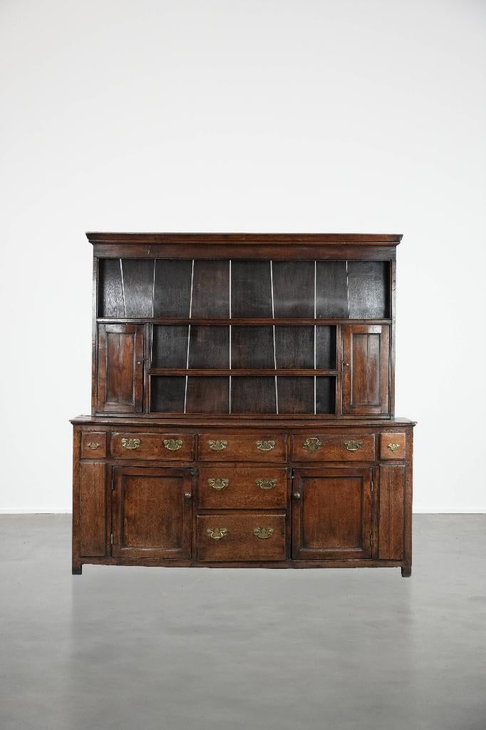 Engelse antieke kast/ keukenkast/ dresser van eikenhout, Antiek en Kunst, Antiek | Meubels | Kasten, Ophalen