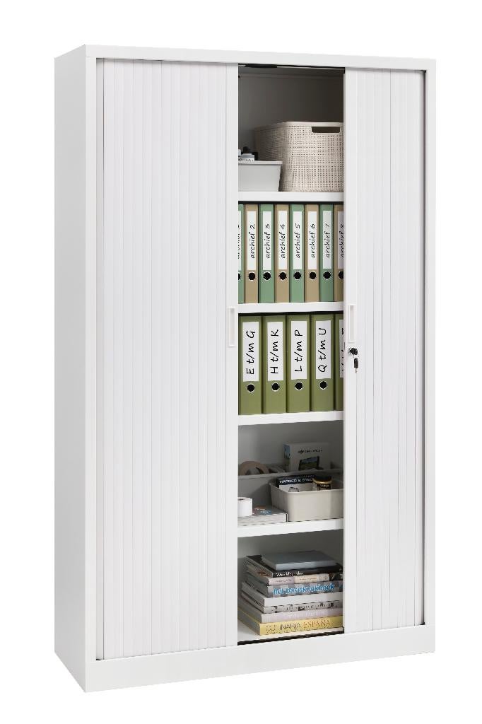 Roldeurkast direct leverbaar 198 x 120 x 43 cm, Gebruikt, 100 tot 150 cm, Ophalen of Verzenden, Metaal