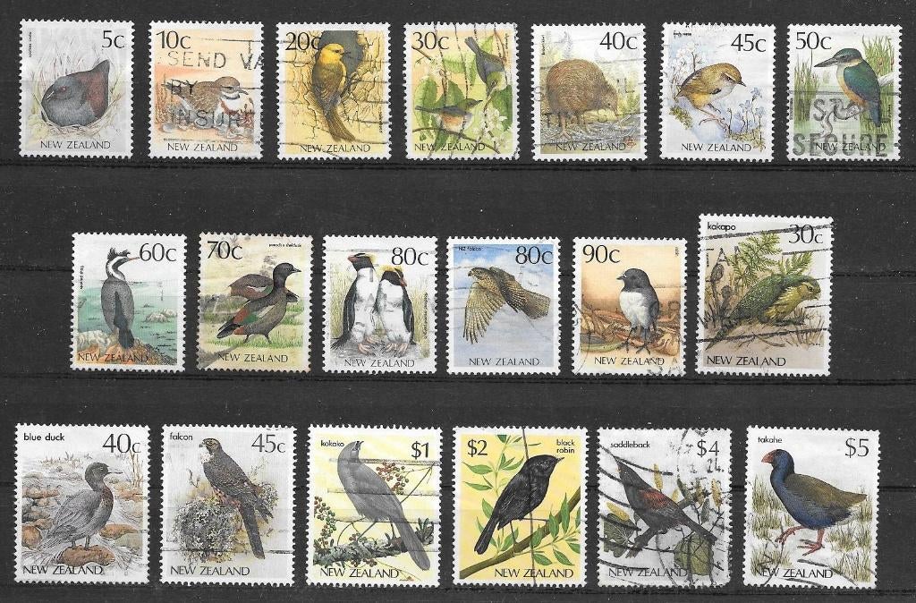 Nieuw Zeeland Vogels, Ophalen of Verzenden, Gestempeld