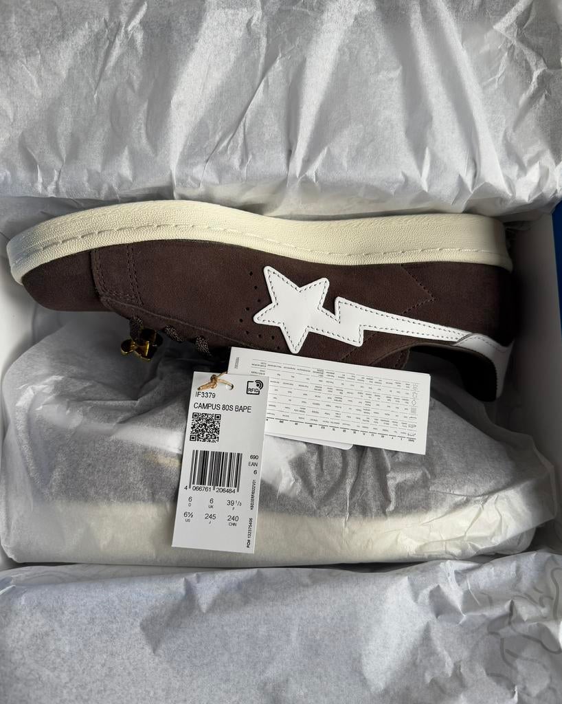 Adidas Campus 80’s Bape bruine sneakers, Kleding | Dames, Schoenen, Bruin, Nieuw, Ophalen of Verzenden, Sneakers of Gympen