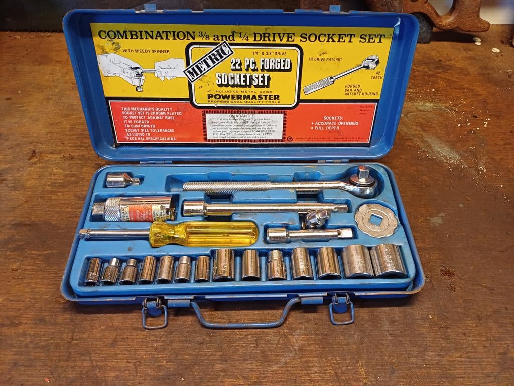 Powermaster 22-delige doppenset, Doe-het-zelf en Verbouw, Gereedschap | Handgereedschap, Gebruikt, Ophalen of Verzenden