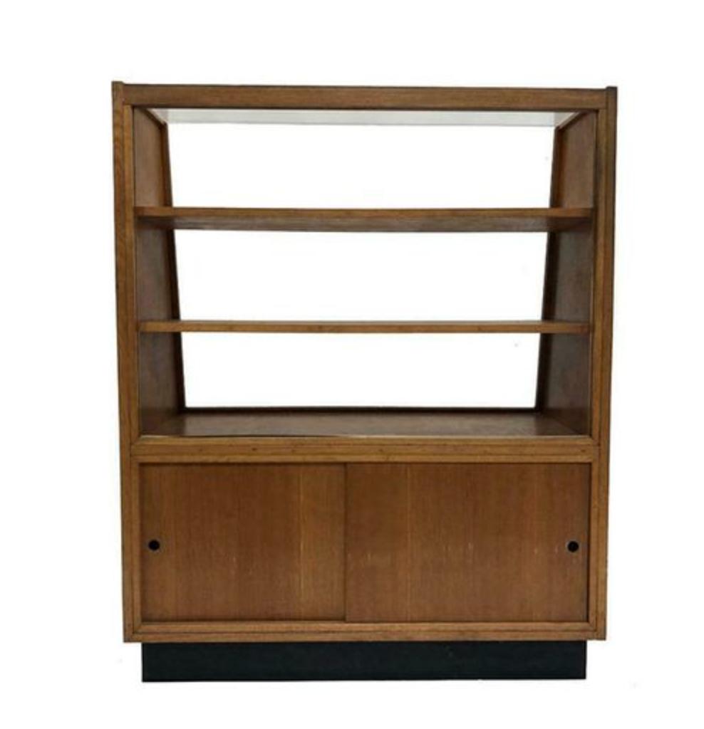Antieke Winkel Vitrine Toonbank Met Schuifdeuren, Jaren 50, Ophalen, Glas, Antieke vitrine, Antieke vitrine