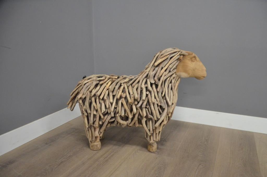 Handgemaakt Teak Schaap (60 cm), Ophalen