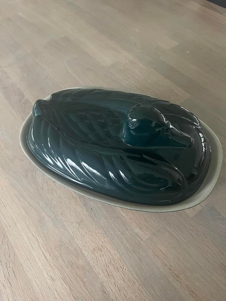 Brocante patevorm / terrine Eend groen, Ophalen