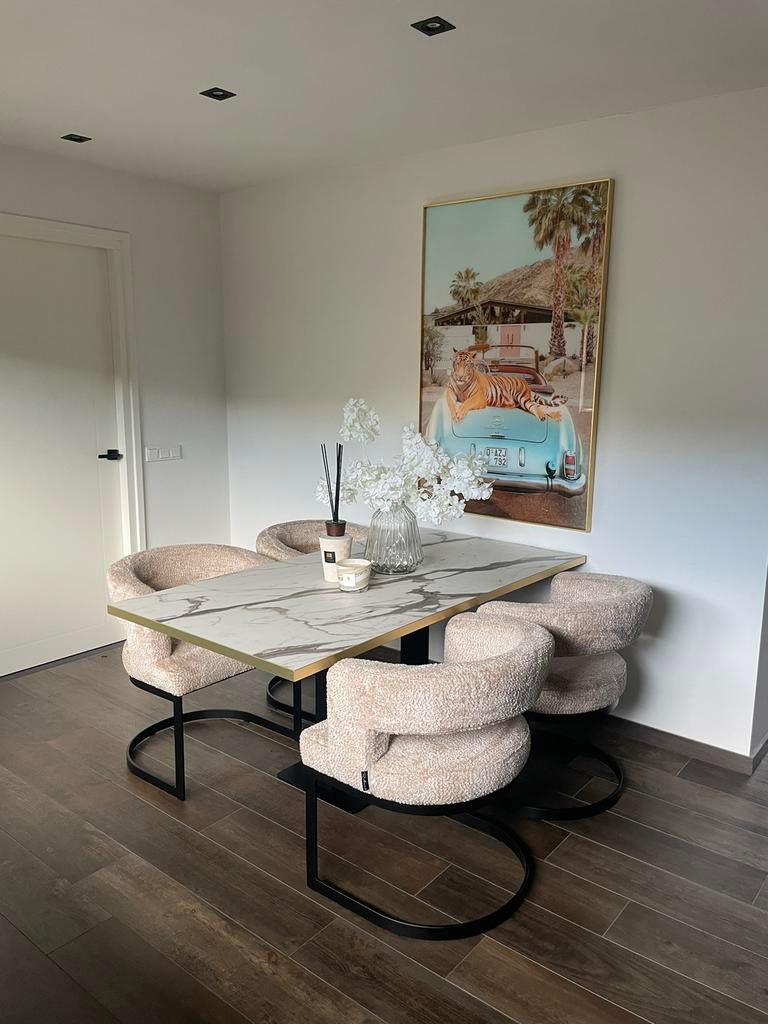 Eettafel marmer wit 170 x 90, Huis en Inrichting, Tafels | Eettafels, Zo goed als nieuw, 50 tot 100 cm, 150 tot 200 cm, Vier personen