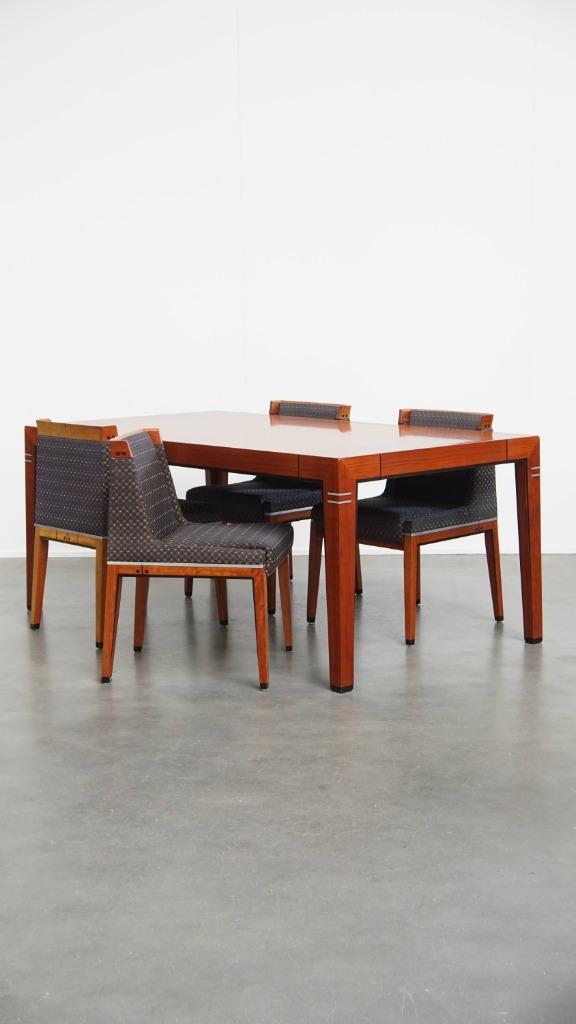 Art Deco set bestaande uit een eettafel en 4 eetkamerstoelen, Huis en Inrichting, Complete eetkamers, Ophalen, Gebruikt, ., 4 tot 6 stoelen
