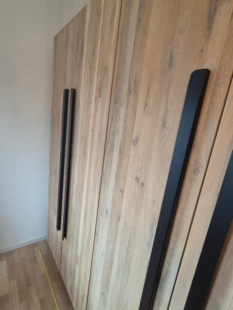 Moderne massief eiken 4-deurskast harmonie white oil, Ophalen, Met deur(en), 200 cm of meer, Eikenhout
