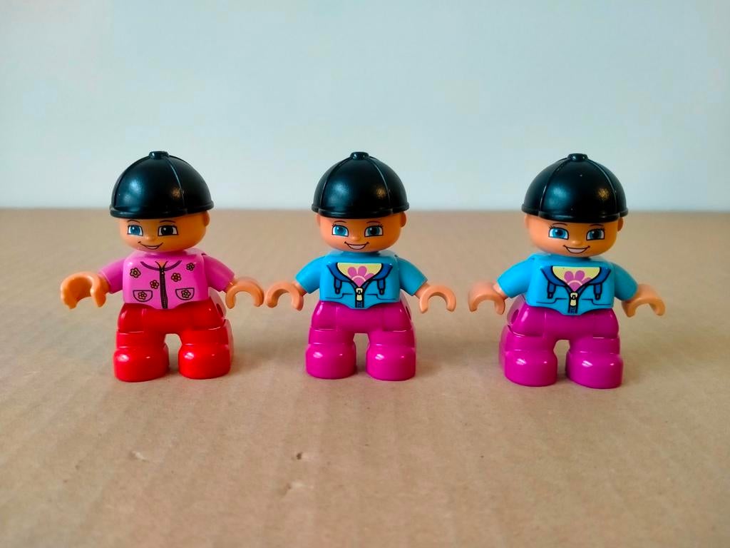 3 Duplo therapie poppetjes paarden meisjes ruiter kinderen, Ophalen of Verzenden, Zo goed als nieuw, Duplo