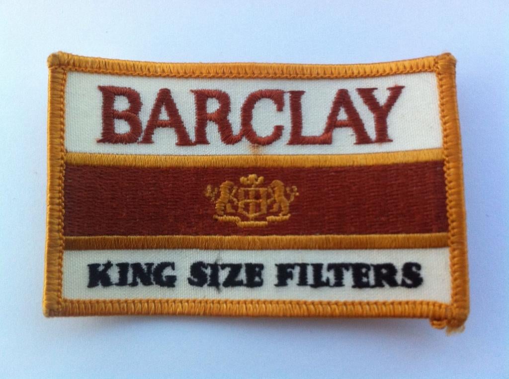 Barclay king size filters patch badge opnaai embleem, Verzamelen, Rookartikelen, Aanstekers en Luciferdoosjes, Nieuw, Overige typen