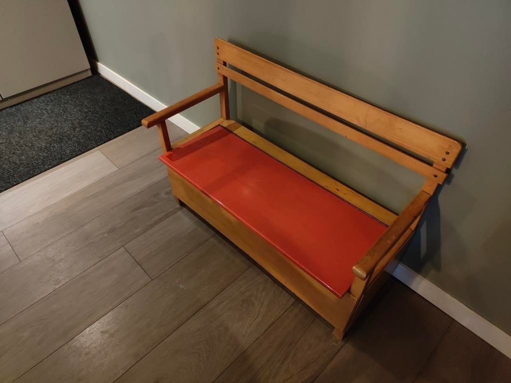 Houten Kinderbankje met Opbergruimte, Kinderen en Baby's, Kinderkamer | Tafels en Stoelen, Ophalen, Gebruikt, Stoel(en)