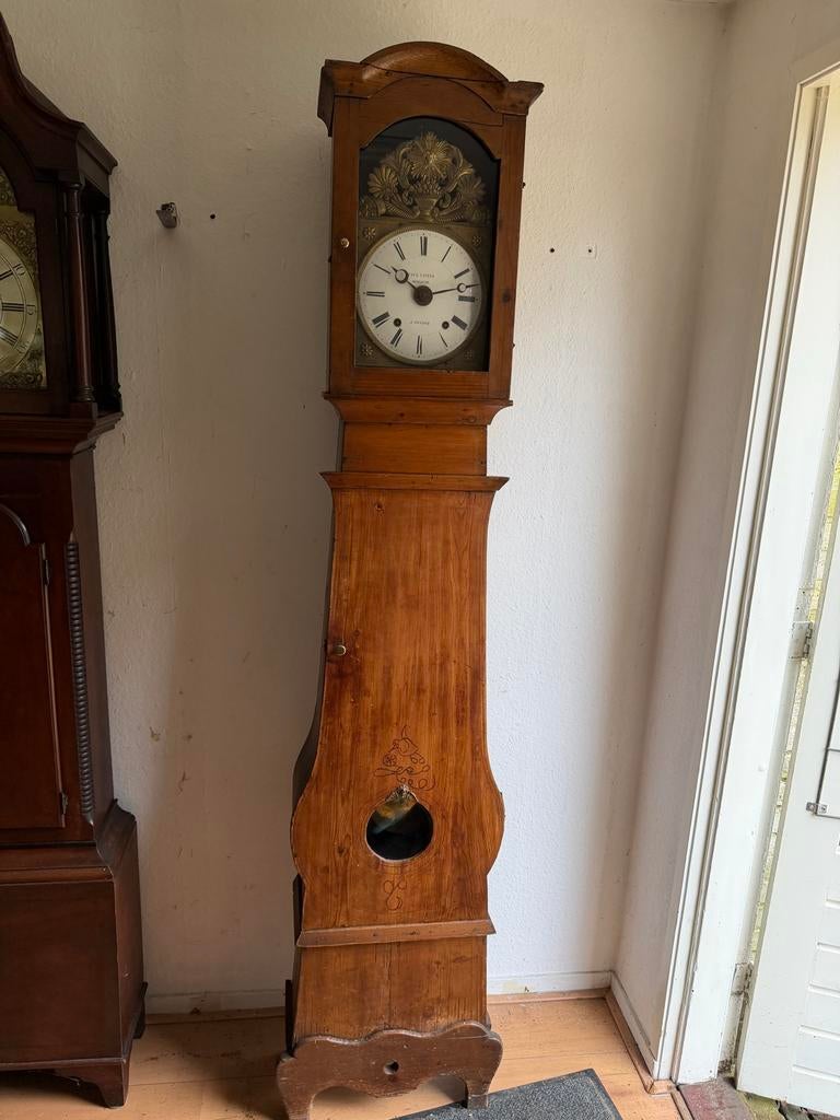 Antieke Comtoise Klok in Kast met Vouwslinger, Ophalen