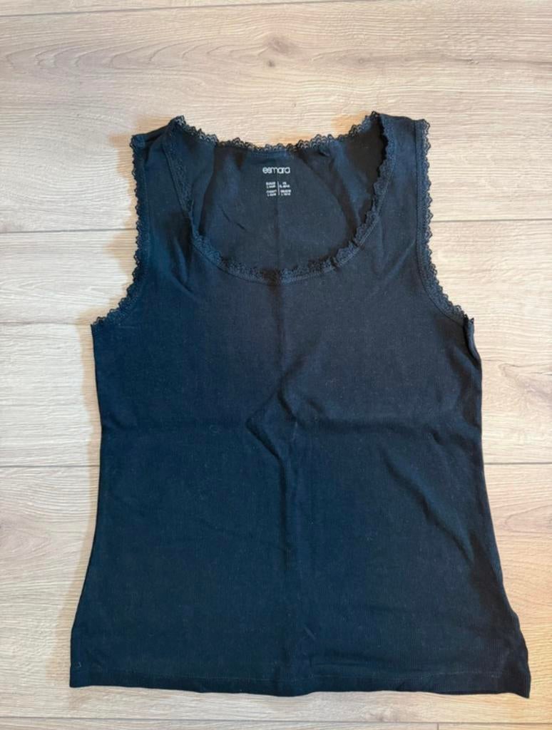 Zwarte top maat L, Ophalen of Verzenden, Zo goed als nieuw, Zonder mouw