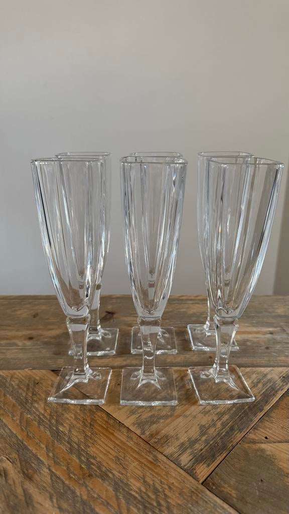 6 Champagne Glazen, Ophalen, Glas of Glazen, Effen, Glas