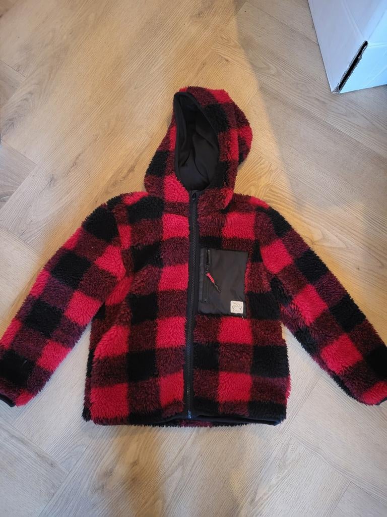 Zara Jas Jongen Maat 128 - Zwart/Rood Geblokt, Ophalen of Verzenden, Zo goed als nieuw