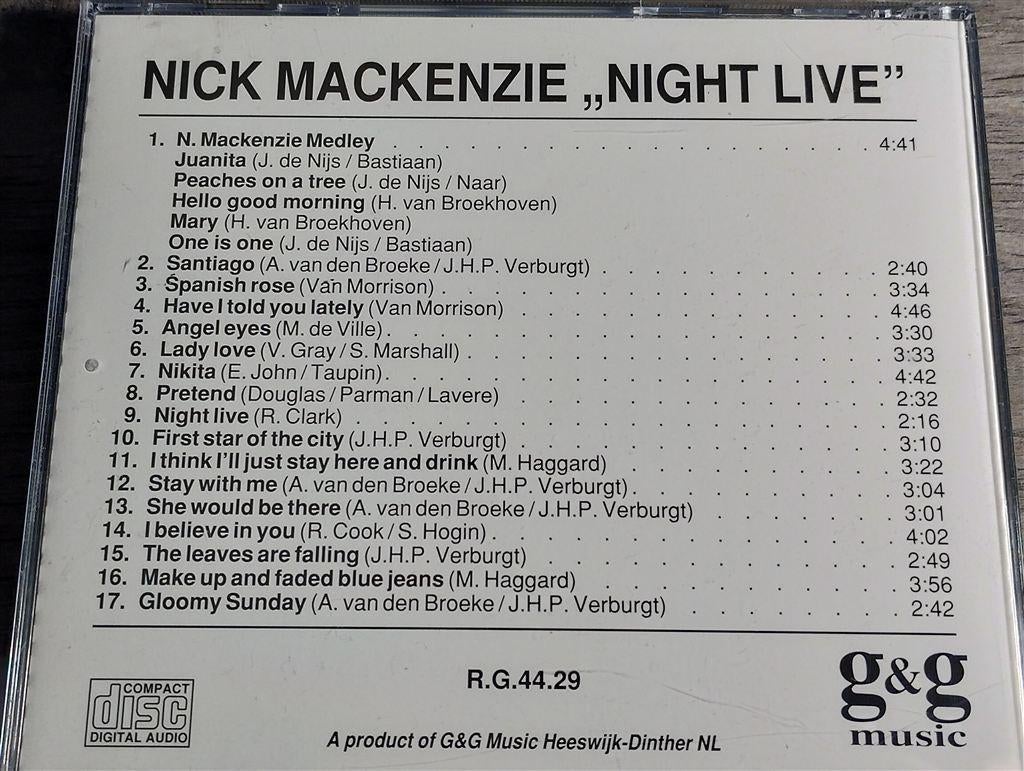 Nick MacKenzie ‎- Night Live, Ophalen of Verzenden, Zo goed als nieuw
