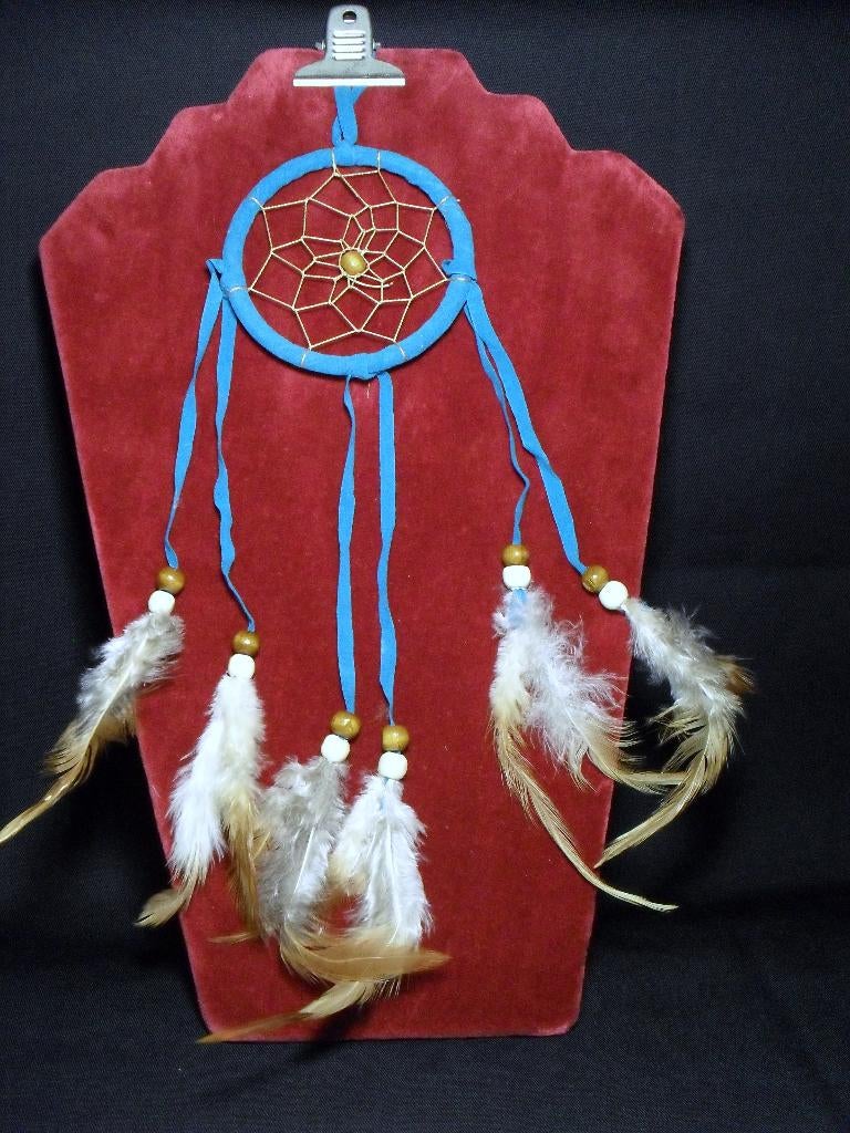 wand decoratie Dromen vanger +-8cm ring +- 35 cm Blauw/beige, Huis en Inrichting, Woonaccessoires | Wanddecoraties, Nieuw, Ophalen of Verzenden