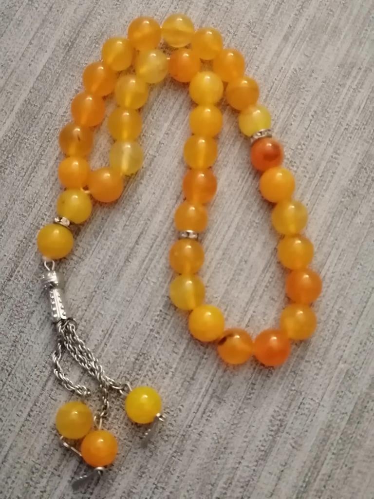 Oranje Gebedsketting / Tasbih, Ophalen of Verzenden, Zo goed als nieuw, Oranje, Steen of Mineraal