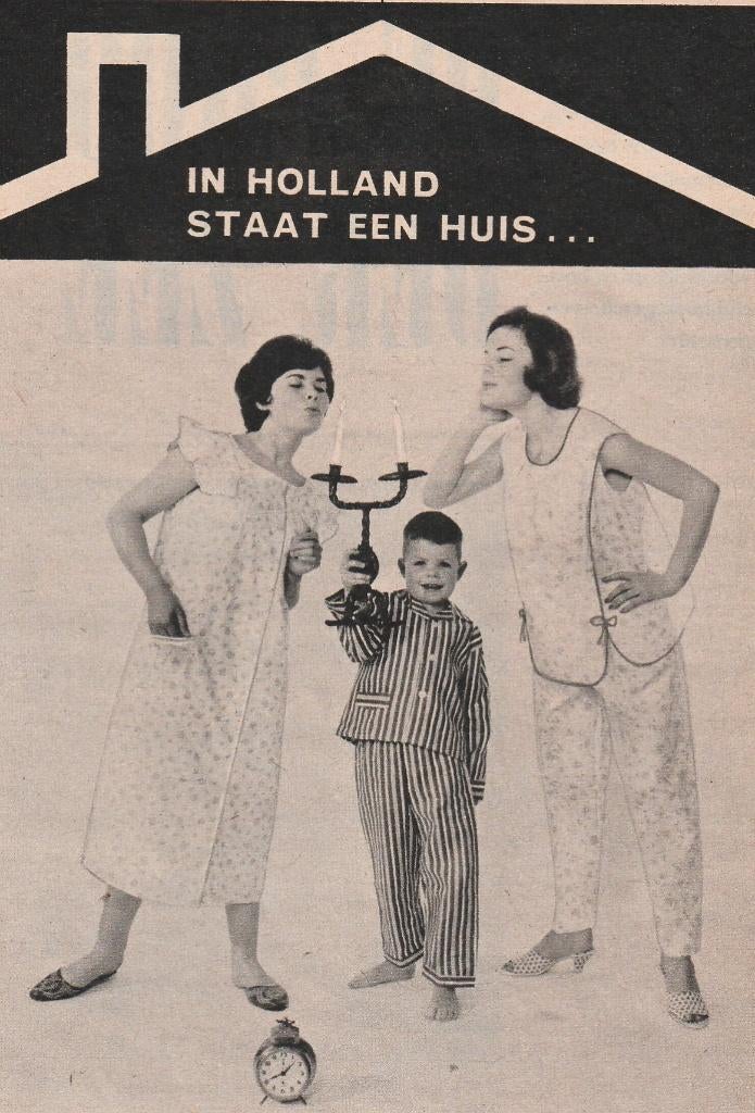 Retro reclame 1963 Treffer jongenspyjama's damespyjama's, Verzenden, Overige typen