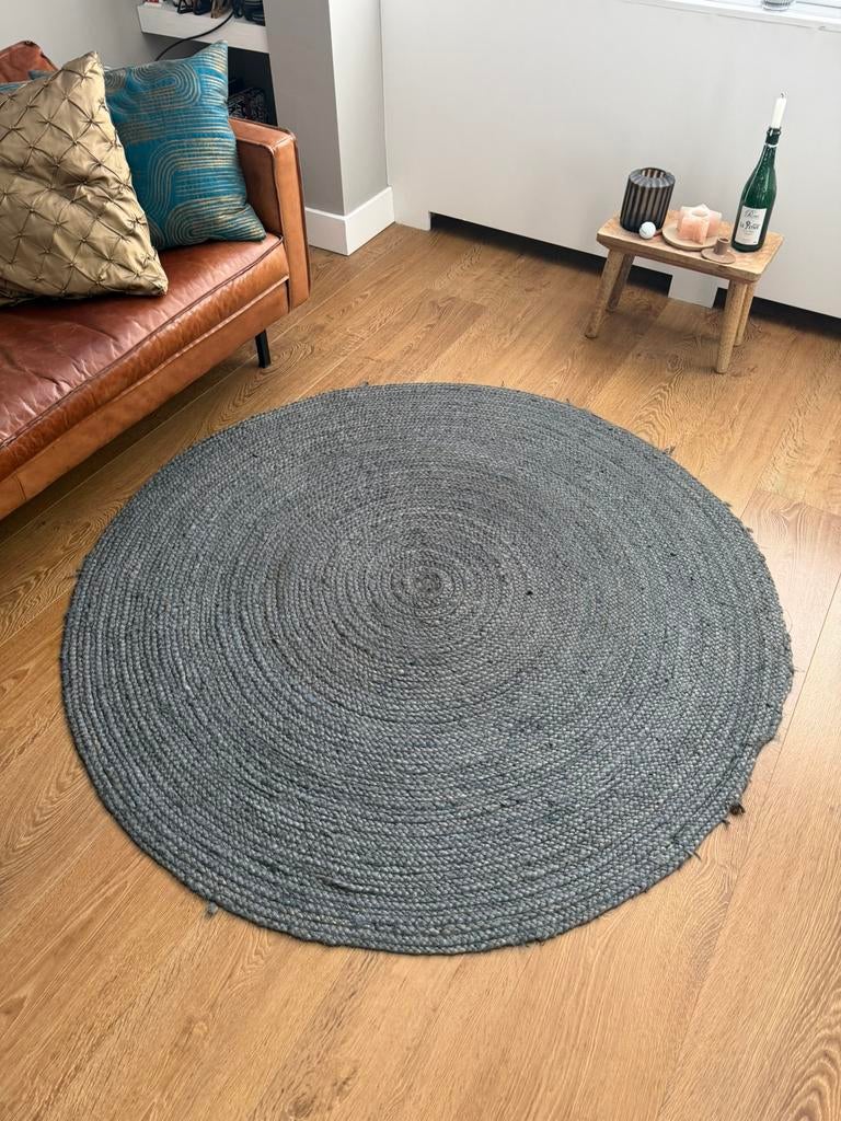 WOOOD ROSS Vloerkleed 150 CM JUTE juten zara home sissy boy, Ophalen, Gebruikt, 100 tot 150 cm, Rond