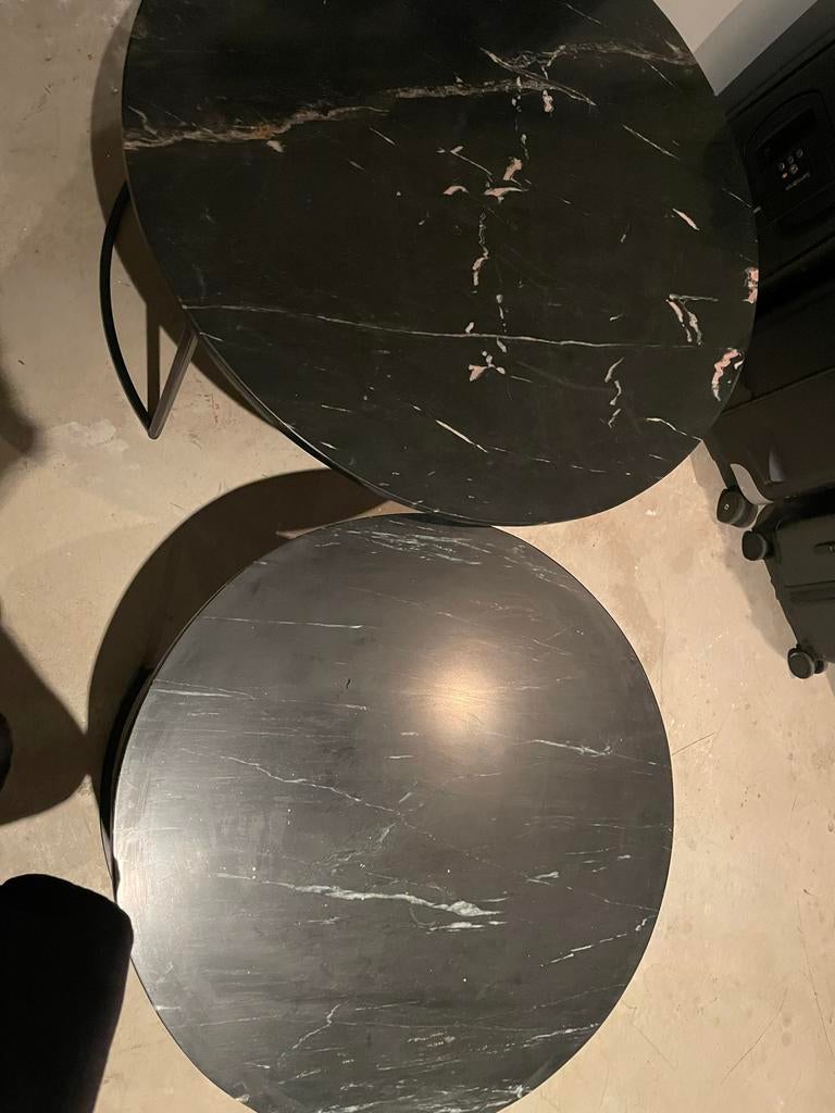 Marmeren tafels - Looiershuis - Zo goed als nieuw, Huis en Inrichting, Overige materialen, Rond, Ophalen of Verzenden, Zo goed als nieuw