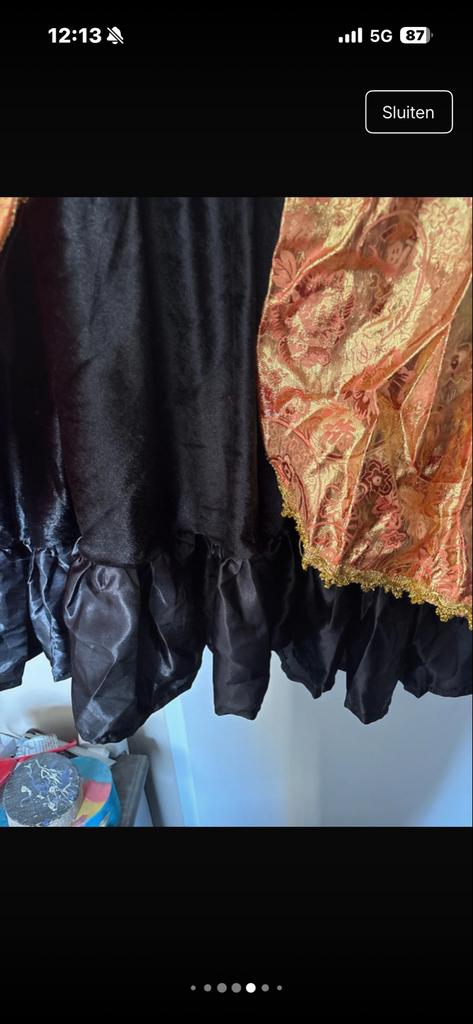 Barok jurk goud/zwart - XXL carnaval/themafeest, Carnaval, Maat 46/48 (XL) of groter, Ophalen of Verzenden, Zo goed als nieuw