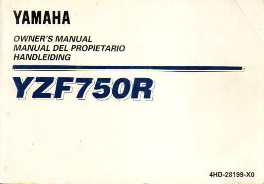 Yamaha YZF750 R manual handleiding (2573z), Motoren, Verzenden, Yamaha